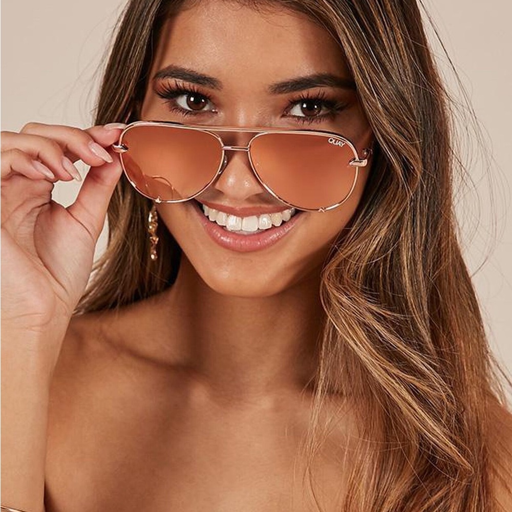Quay Australia Rose Gold Aviator Sunglasses